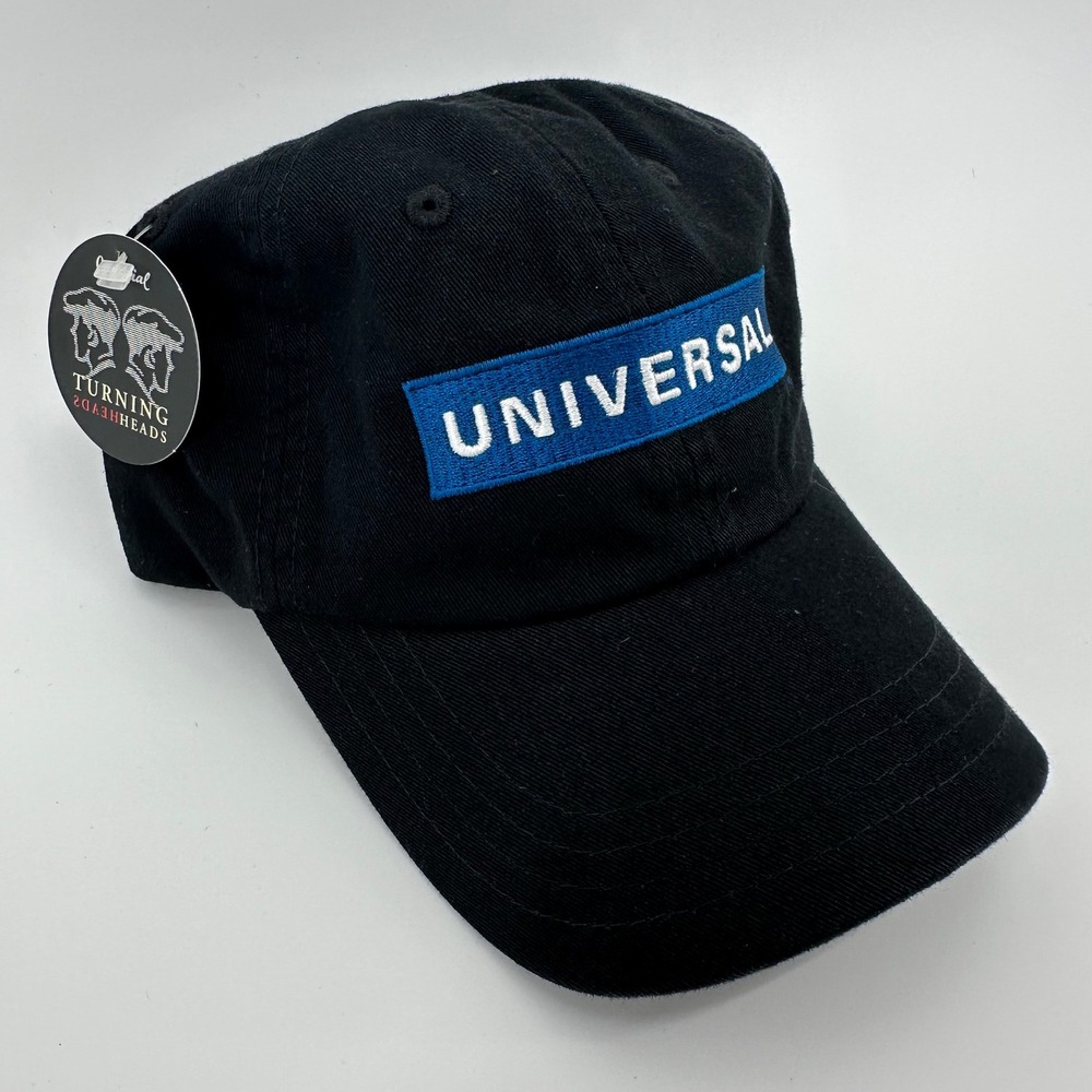 Imperial Universal Black Cotton Dad Hat Baseball Cap Blueβ Box Logo NWT